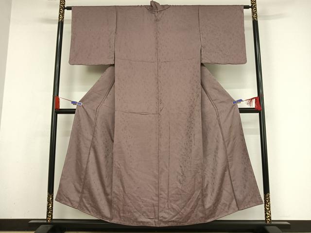 平和屋着物●上質な色無地 作家物 利休彩夢 紋意匠 鳩羽色 正絹 逸品 AABA2642np