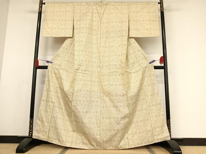 平和屋着物●本場大島紬 白大島 花繋ぎ 正絹 逸品 AABA2643np