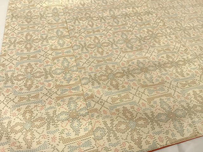 平和屋着物●本場大島紬 白大島 花繋ぎ 正絹 逸品 AABA2643np