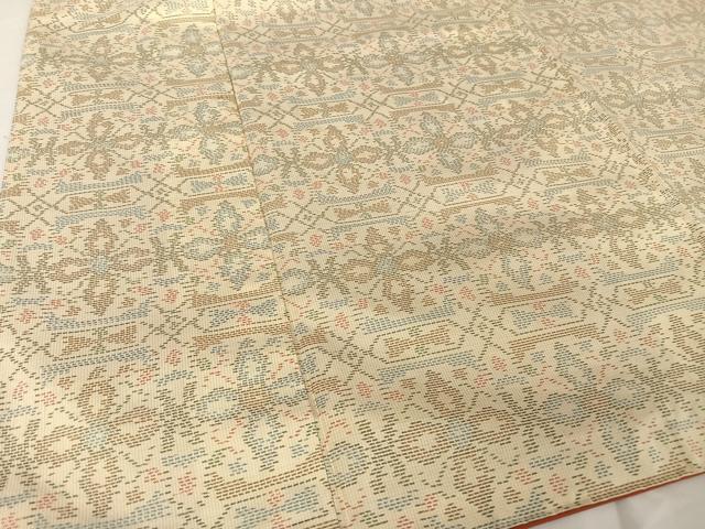 平和屋着物●本場大島紬 白大島 花繋ぎ 正絹 逸品 AABA2643np