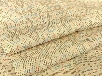 平和屋着物●本場大島紬 白大島 花繋ぎ 正絹 逸品 AABA2643np