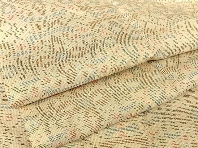 平和屋着物●本場大島紬 白大島 花繋ぎ 正絹 逸品 AABA2643np