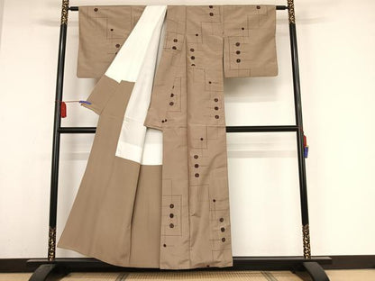 平和屋着物●上質な紬 丸文 正絹 逸品 AABA2645np