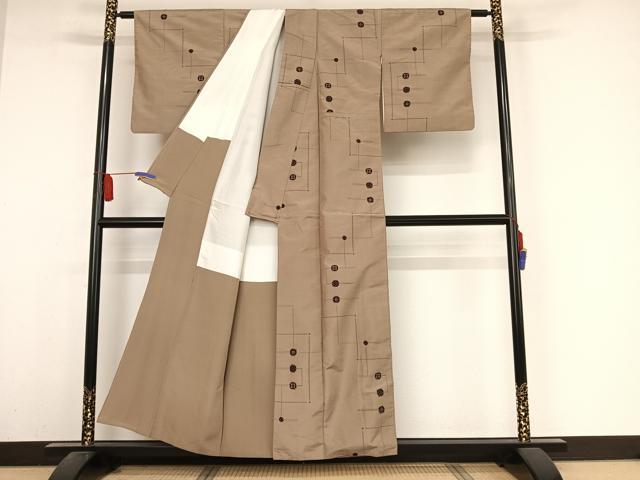 平和屋着物●上質な紬 丸文 正絹 逸品 AABA2645np