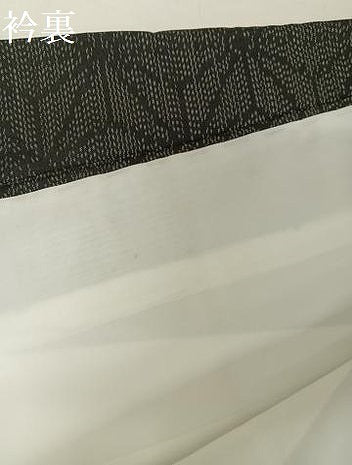 平和屋着物●本場大島紬　麻の葉文様　黒地　正絹　逸品　AABA2652np