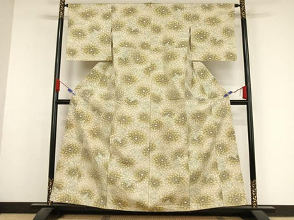 平和屋着物●上質な紬 菊 正絹 逸品 AABA2653np