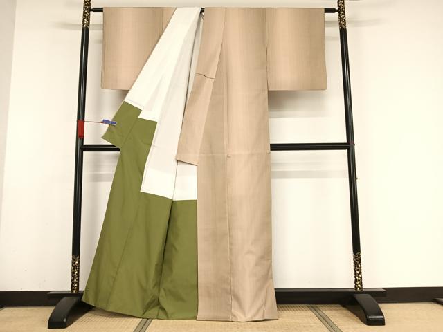 平和屋着物●上質な紬 縞 正絹 逸品 AABA2660np