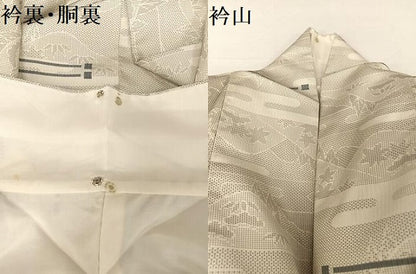 平和屋着物●上質な紬　110亀甲　遠山文　正絹　逸品　AABA2665np