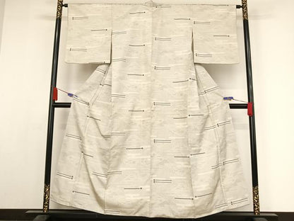 平和屋着物●上質な紬　110亀甲　遠山文　正絹　逸品　AABA2665np