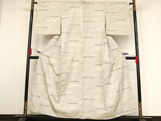 平和屋着物●上質な紬　110亀甲　遠山文　正絹　逸品　AABA2665np