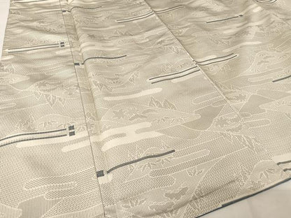 平和屋着物●上質な紬　110亀甲　遠山文　正絹　逸品　AABA2665np