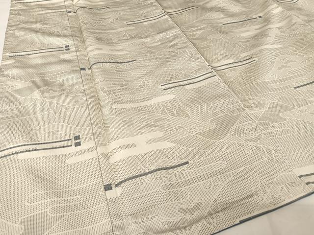 平和屋着物●上質な紬　110亀甲　遠山文　正絹　逸品　AABA2665np