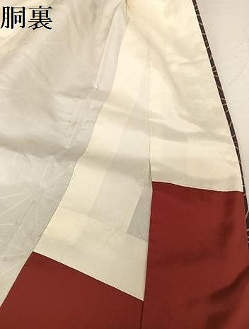 平和屋着物●上質な紬 麻の葉文様 正絹 逸品 AABA2673np