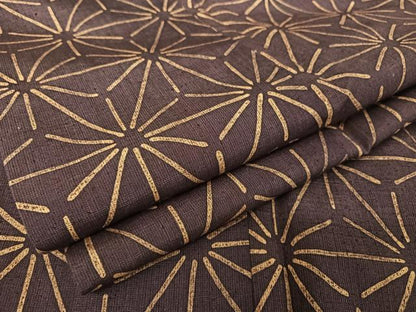 平和屋着物●上質な紬 麻の葉文様 正絹 逸品 AABA2673np