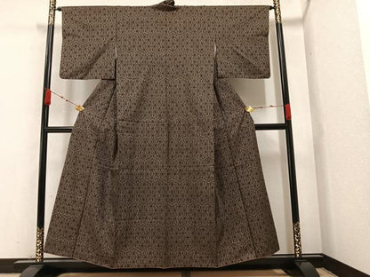 平和屋着物●本場大島紬 一元7マルキ 麻の葉亀甲文 正絹 逸品 AABA2685ph