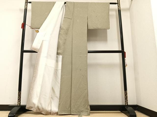 平和屋着物●上質な小紋　番傘花文　金彩　正絹　逸品　AABA2689ph