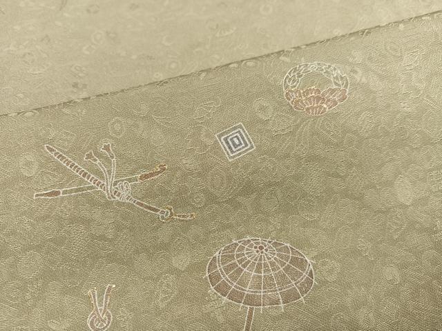 平和屋着物●上質な小紋　番傘花文　金彩　正絹　逸品　AABA2689ph