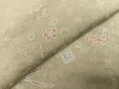 平和屋着物●上質な小紋　番傘花文　金彩　正絹　逸品　AABA2689ph