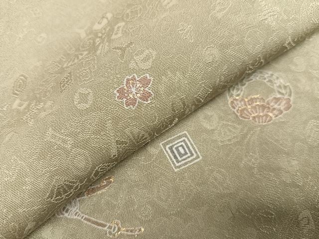 平和屋着物●上質な小紋　番傘花文　金彩　正絹　逸品　AABA2689ph