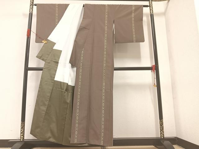 平和屋着物●上質な紬 間道 正絹 逸品 AABA2714ph