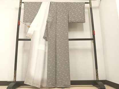 平和屋着物●上質な小紋　草花文　正絹　逸品　AABA2717ph