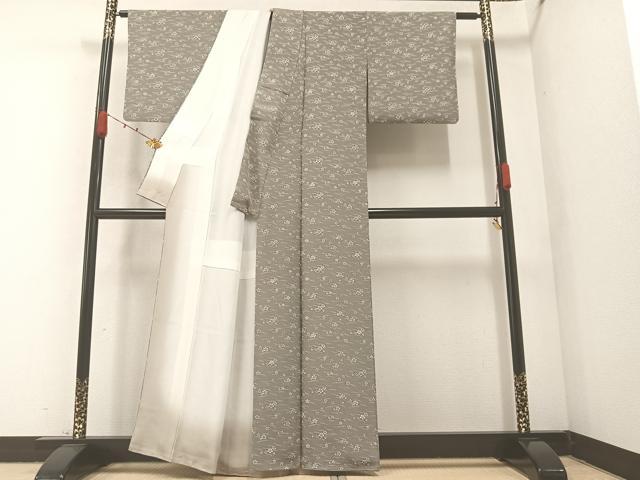 平和屋着物●上質な小紋　草花文　正絹　逸品　AABA2717ph