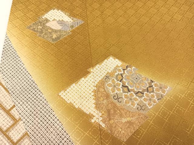 平和屋着物●訪問着 駒刺繍 松皮菱花文 暈し染め 金彩 正絹 逸品 AABA2719ph