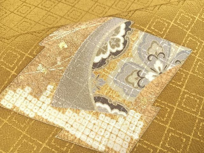 平和屋着物●訪問着 駒刺繍 松皮菱花文 暈し染め 金彩 正絹 逸品 AABA2719ph