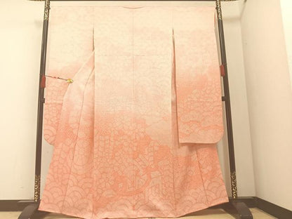 平和屋着物●豪華振袖　絞り　源氏車花文　正絹　逸品　AABA2735ph