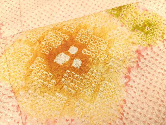 平和屋着物●豪華振袖 絞り 枝花文 正絹 逸品 AABA2737ph