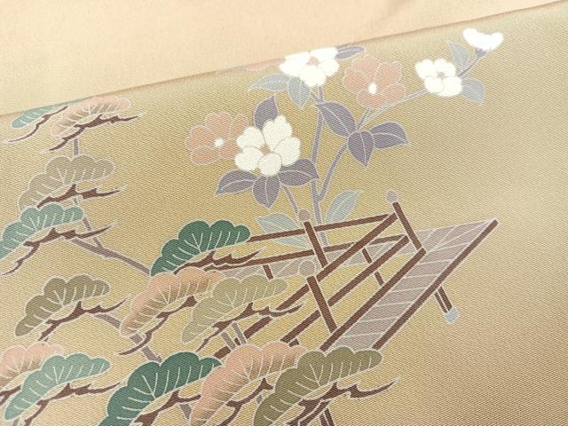 平和屋着物●訪問着　友禅　作家物　松竹梅風景文　暈し染め　正絹　逸品　AABA2742ph