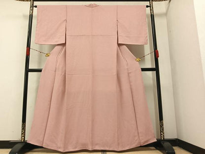 平和屋着物●上質な色無地 一斤染色 正絹 逸品 AABA2749ph