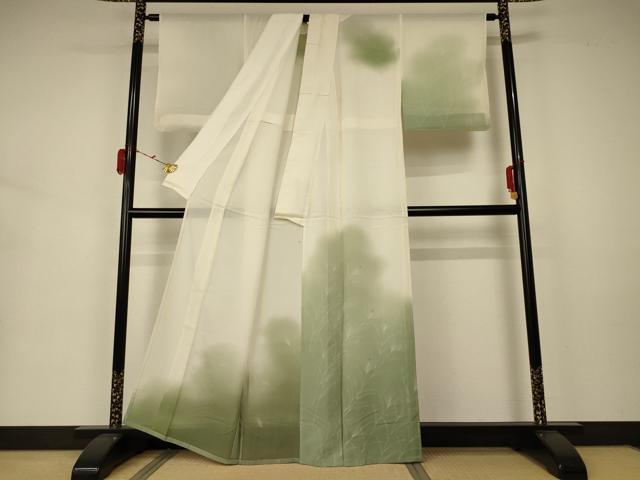 平和屋着物＊夏物 訪問着 絽 樹林文 暈し染め 正絹 逸品 AABA2763jd