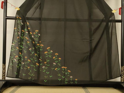 平和屋着物＊夏物 訪問着 絽 草花文 正絹 逸品 AABA2764jd