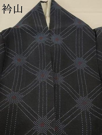 平和屋着物＊夏物 本場大島紬 夏大島 幾何学文様 正絹 逸品 AABA2766jd