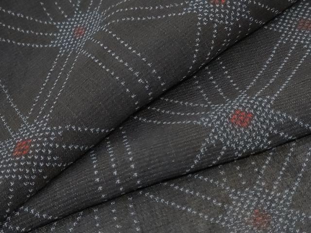 平和屋着物＊夏物 本場大島紬 夏大島 幾何学文様 正絹 逸品 AABA2766jd