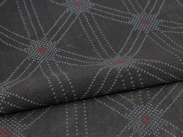 平和屋着物＊夏物 本場大島紬 夏大島 幾何学文様 正絹 逸品 AABA2766jd