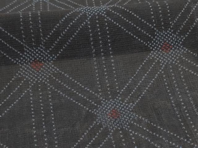 平和屋着物＊夏物 本場大島紬 夏大島 幾何学文様 正絹 逸品 AABA2766jd