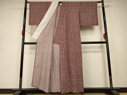 平和屋着物＊夏物　小紋　絽　萩文　正絹　逸品　AABA2773jd