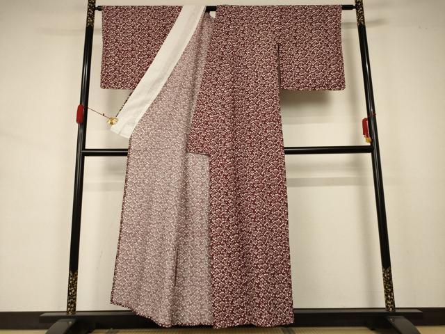 平和屋着物＊夏物　小紋　絽　萩文　正絹　逸品　AABA2773jd