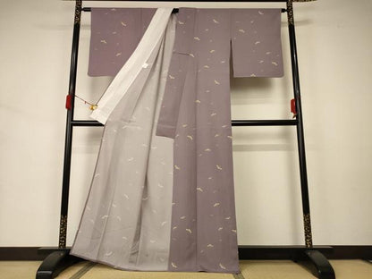 平和屋着物＊夏物 小紋 絽 舞花文 正絹 逸品 AABA2774jd