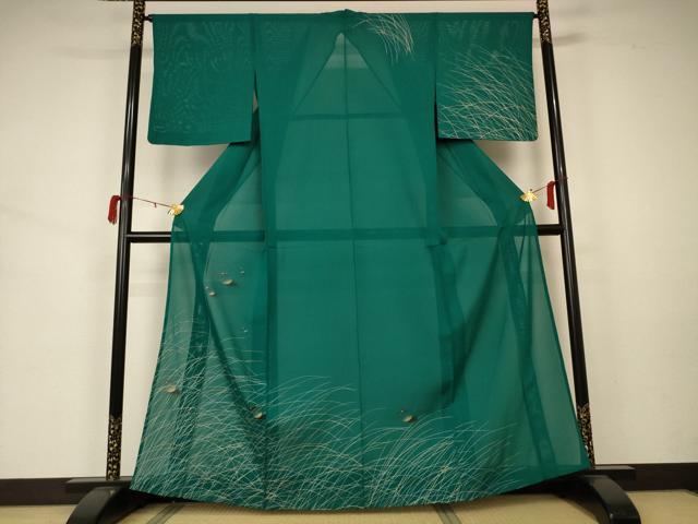 平和屋着物＊夏物 訪問着 絽 手描き 水滴 金彩 正絹 逸品 AABA2778jd
