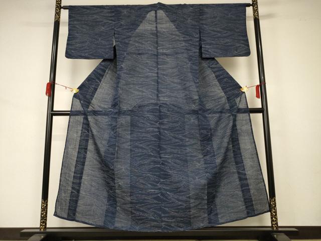 平和屋着物＊夏物 小紋 紗 流水文 AABA2779jd