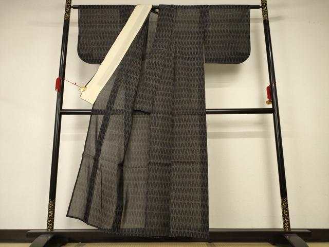 平和屋着物＊夏物 本場大島紬 夏大島 幾何学文様 正絹 逸品 AABA2784jd