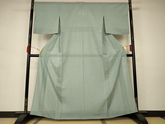平和屋着物＊夏物 小紋 絽 枝葉文 正絹 逸品 AABA2787jd