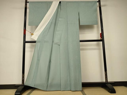 平和屋着物＊夏物 小紋 絽 枝葉文 正絹 逸品 AABA2787jd
