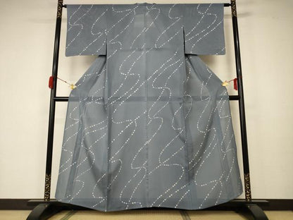 平和屋着物＊夏物 小紋 絽 流水文 正絹 逸品 AABA2789jd