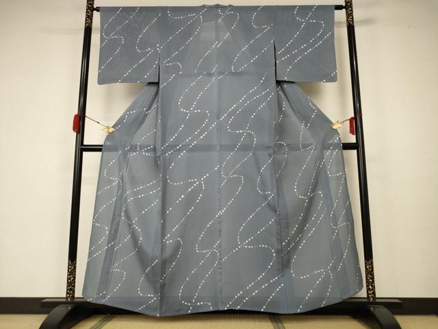 平和屋着物＊夏物 小紋 絽 流水文 正絹 逸品 AABA2789jd