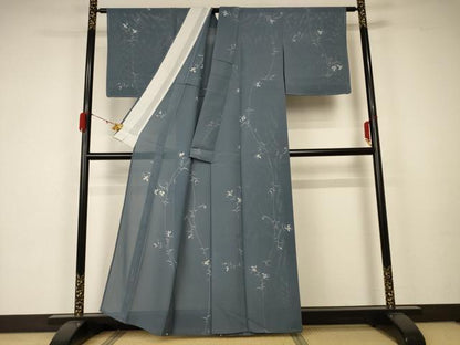平和屋着物＊夏物 小紋 絽 草花文 正絹 逸品 未使用 AABA2790jd