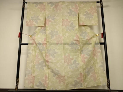 平和屋着物＊夏物 紗紬 楓文 正絹 逸品 AABA2795jd
